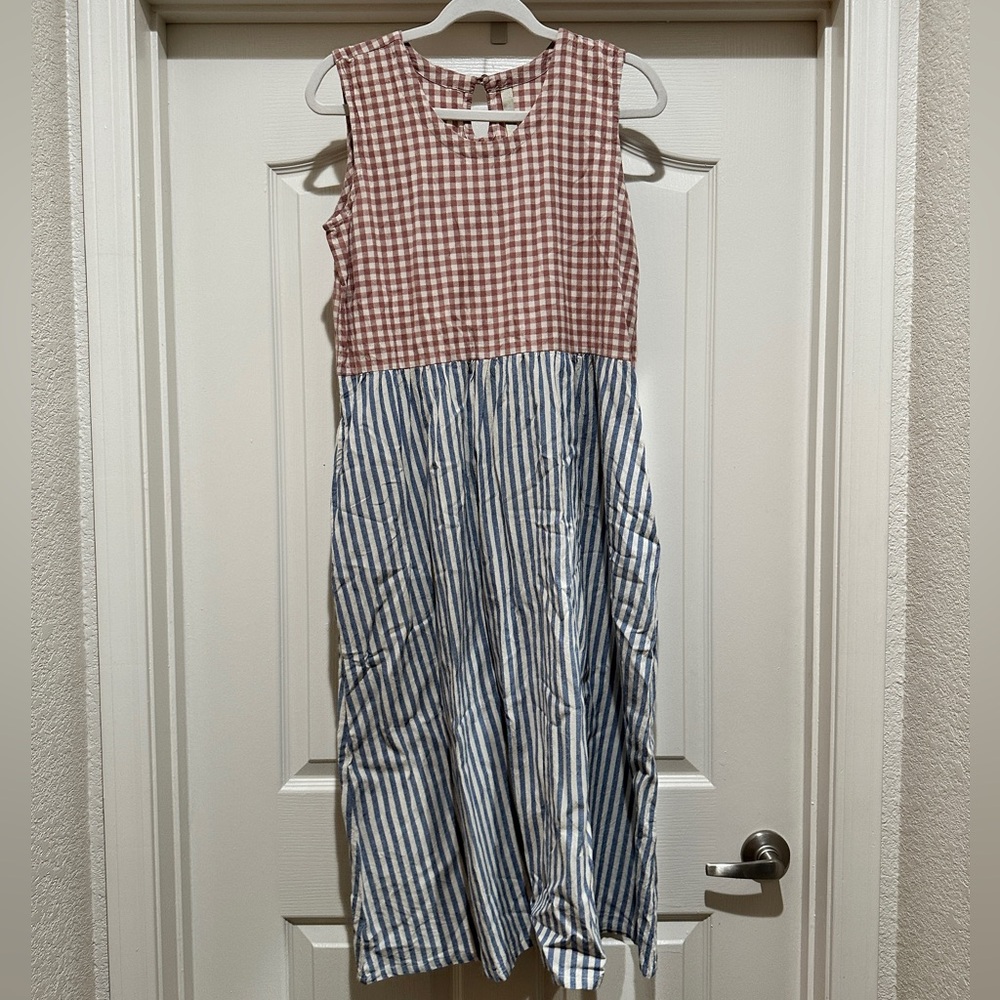 Mata Traders Lilah Gingham Striped Mixed Dress - Picture 8 of 12